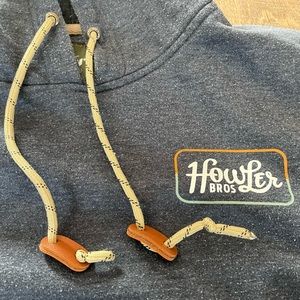 Howler Brothers pullover logo blue hoodie sweatshirt size large